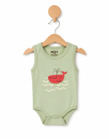 Noutăți - Body fără mâneci pentru băieței, verde pastel | 0–6 luni