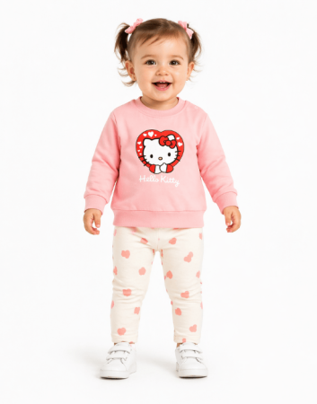 Noutăți - Compleu fetițe Hello Kitty, roz, 2 piese | 6–24 luni