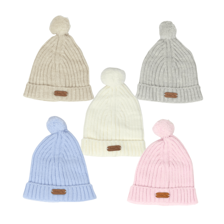 0 - 6 luni - Fes bebe din tricot moale, unisex, 0–6 luni – roz, bej, gri, albastru, alb