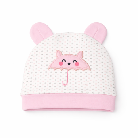 Accesorii vestimentare - Fes bebe fetițe roz cu alb 0–6 luni