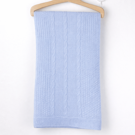 Accesorii vestimentare - Pătură tricotată pentru băieței albastră