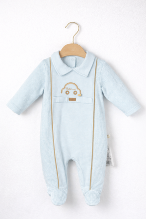 Salopete - Salopetă bebe băieți albastră din bumbac 100%