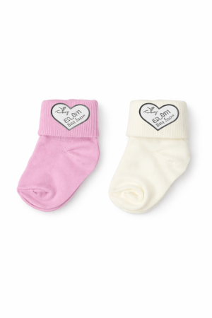 Accesorii vestimentare - Set 2 șosete bebe 6–12 luni – fete sau băieți | Petino