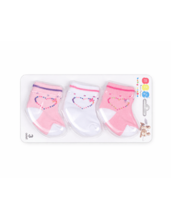 Accesorii vestimentare - Set 3 perechi șosete bebe pentru fetițe în nuanțe de roz