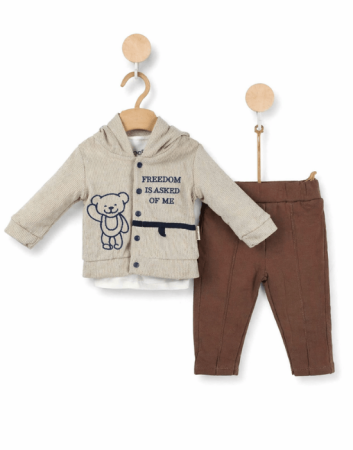 Noutăți - Set băieți 3 piese cu jachetă, bluză și pantaloni | 3–18 luni
