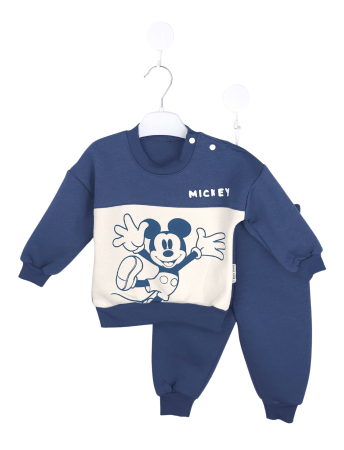 0 - 6 luni - Set băieți bumbac 100% cu bluză și pantaloni, Mickey – 3–12 luni
