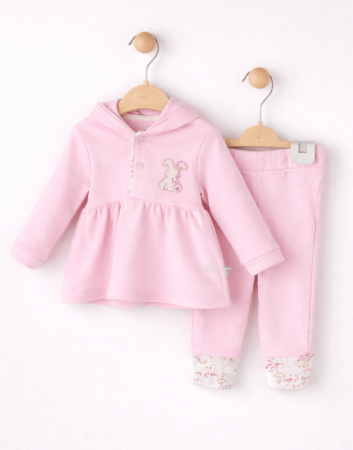 12 - 24 luni - Set bebe fetițe roz 2 piese cu bluză și pantaloni | 6–18 luni
