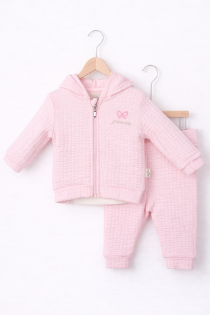 12 - 24 luni - Set fetițe Princess - Hanorac, bluză si pantaloni