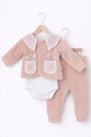 12 - 24 luni - Set-bebe-fetita-3piese