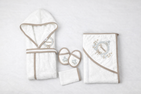 Seturi - Set baie bebe 1–3 ani cu halat și prosop – Prince / Princess