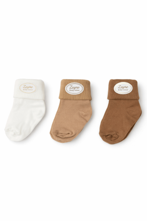 Fetițe - Set 3 șosete bebe unisex 6–12 luni – 2 variante | Petino