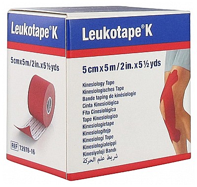 Banda kinesiologica hipoalergenica Leukotape K 5cm x 5m Rosu [1]