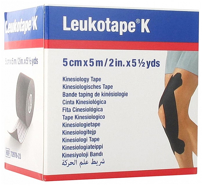 Banda kinesiologica hipoalergenica Leukotape K 5cm x 5m Negru [1]