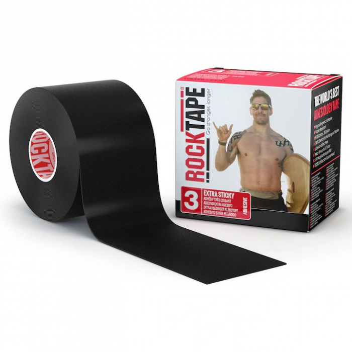 Banda kinesiologica rezistenta la apa RockTape H2O, 5cmx5m, culoare negru [1]