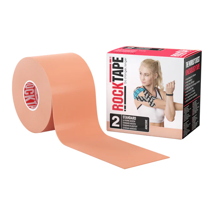 Benzi kinesiologice - Banda kinesiologica RockTape standard, 5cmx5m, culoare bej