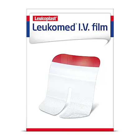 Plasturi si pansamente - Plasturi transparenti fixare branula Leukomed IV film pediatric, cutie 50buc, 4.5cmx4.5cm