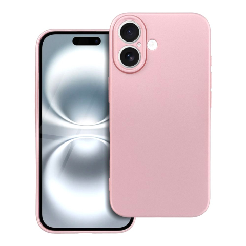 Iphone - Husă iPhone 16  catifea – Metallic Pink