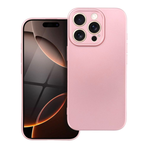 Iphone - Husă iPhone 17 din silicon catifea – Metallic Pink