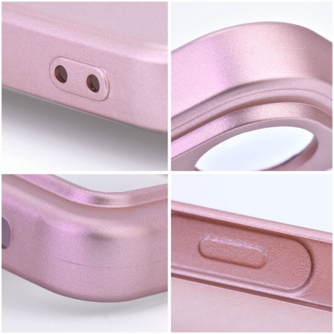 Husă iPhone 17 din silicon catifea – Metallic Pink [3]