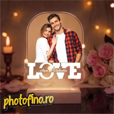 Lampă Led Lemn - lampa led love2