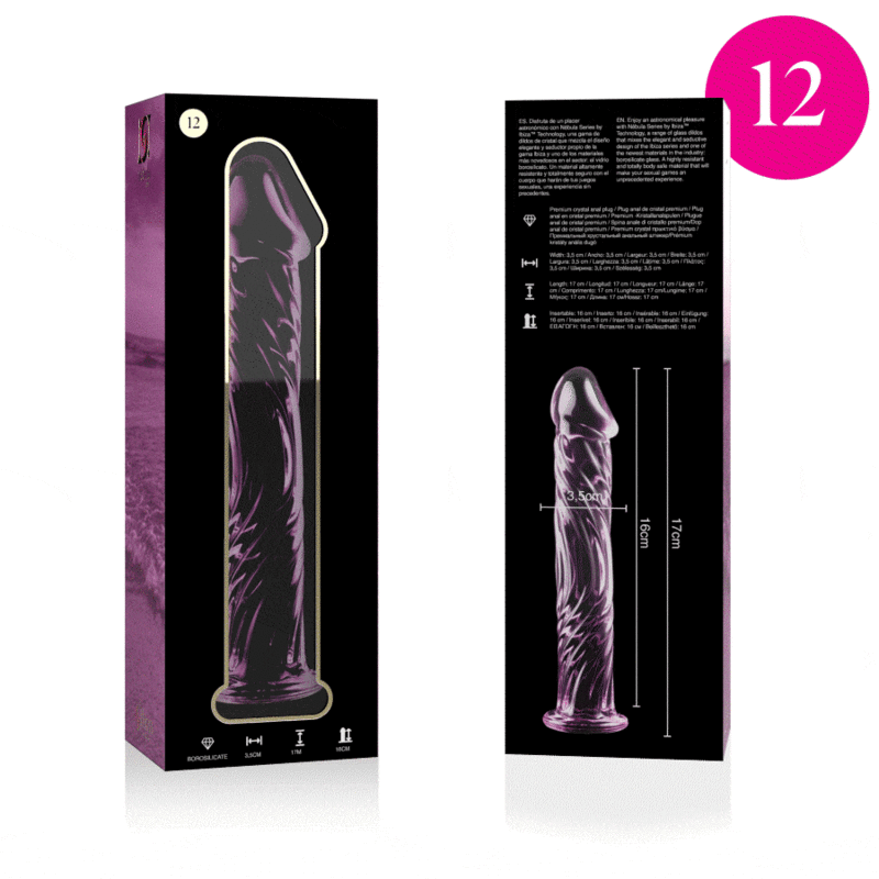 Dildo din sticlă Nebula by Ibiza Model 12 roz – 17 cm [1]