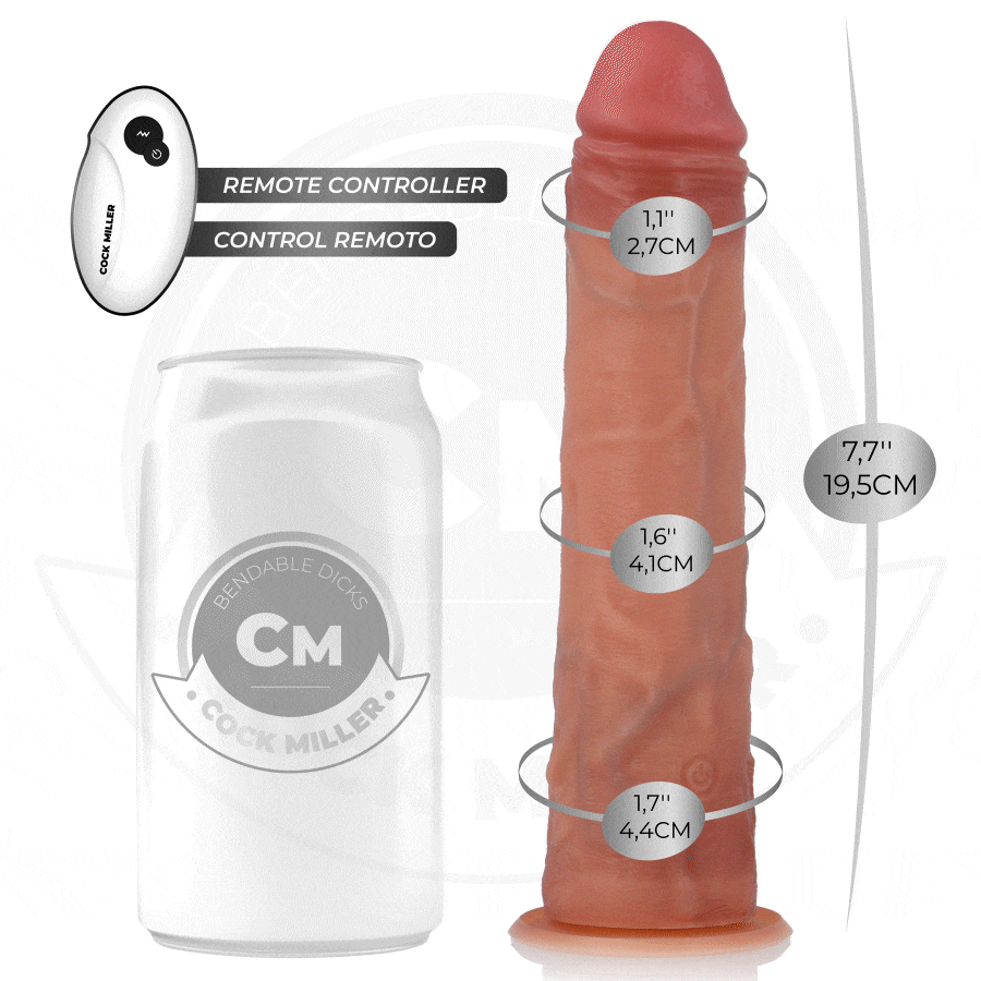 Dildouri - Dildo Realist Cock Miller cu Mișcare Automată Thrusting, Telecomandă și Ventuză, 19,5 cm