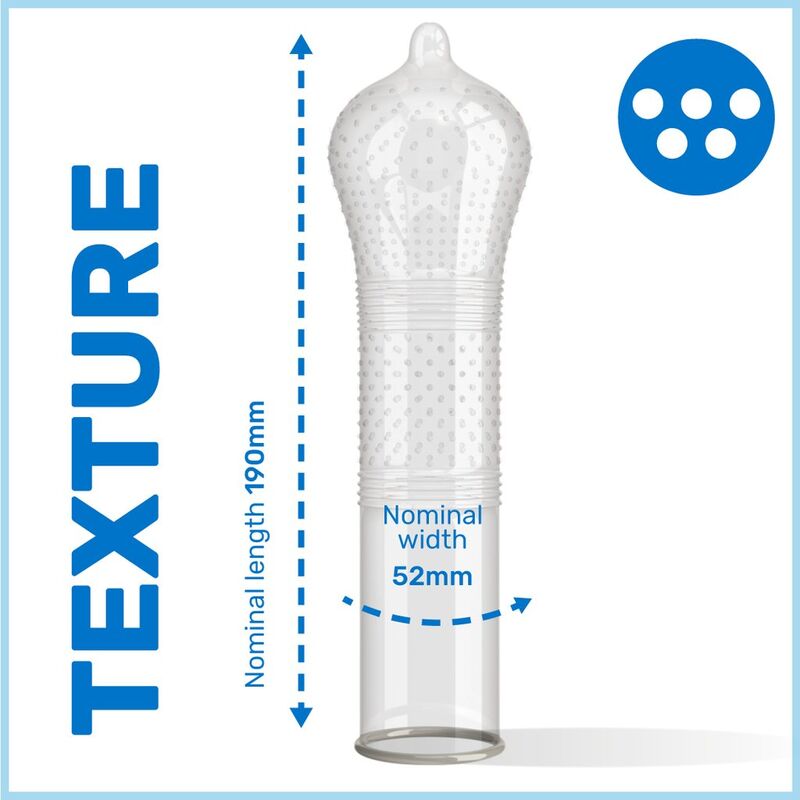 Prezervative Pasante Points & Stripes Intensity 12 bucăți – Cu Puncte și Striații, Latex Natural, 52 mm [2]
