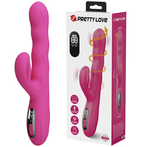 Vibrator Pretty Love Winters cu Display LED și Stimulare Dublă, Roz [2]