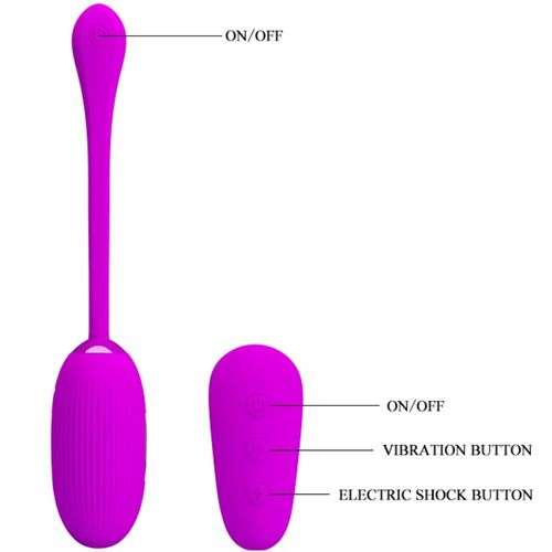 Aparat de masaj Pretty Love, stimulare electrica, silicon, mov [3]