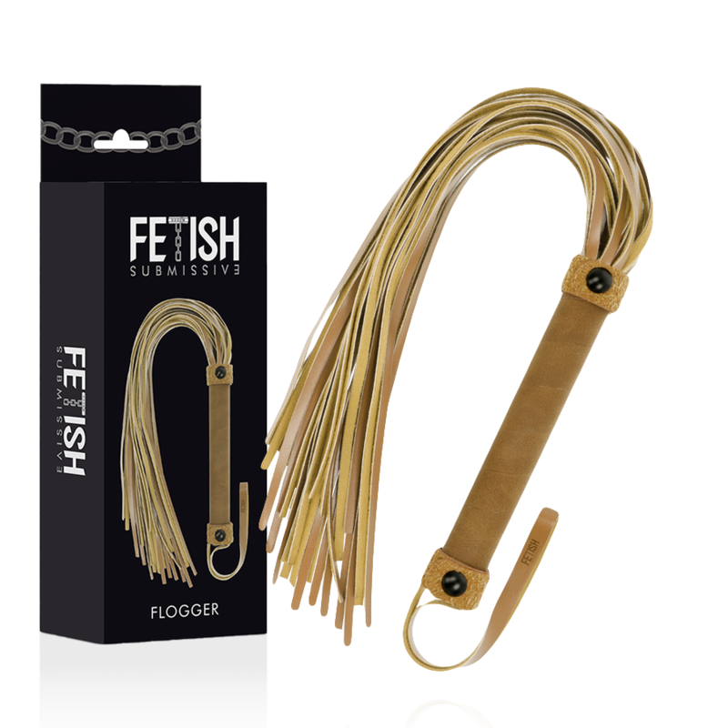 Bici BDSM tip flogger din piele vegană, cu multiple fâșii flexibile și curea pentru încheietură, 28 cm [2]