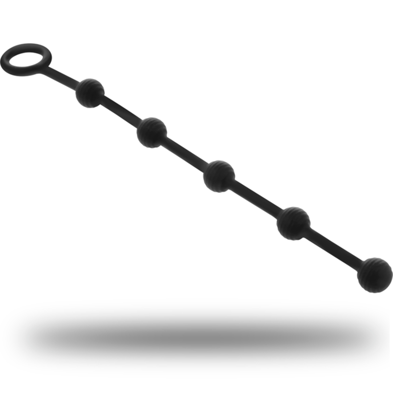 Bile anale Black&Silver Korg din silicon – 5 bile, 21 cm [2]