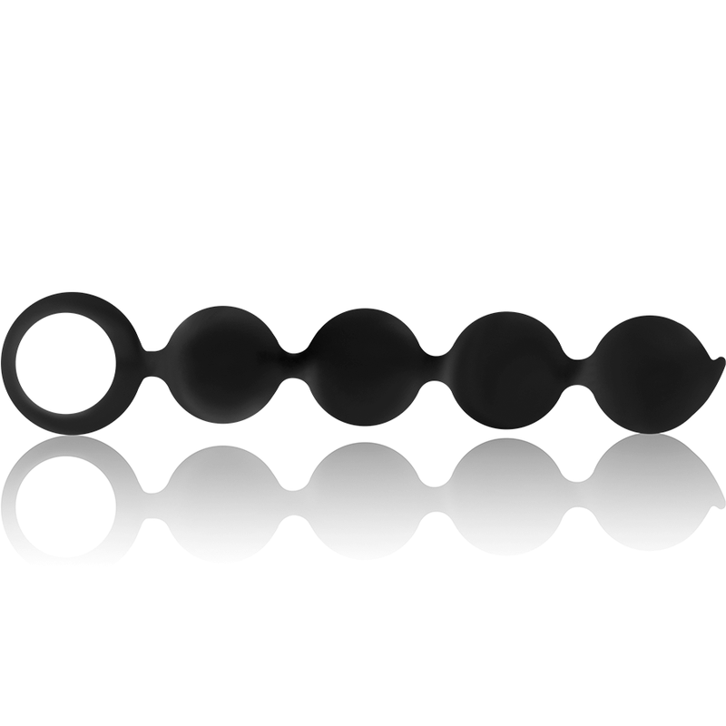 Bile anale Black&Silver Lennon din silicon – 4 sfere, 15 cm [3]