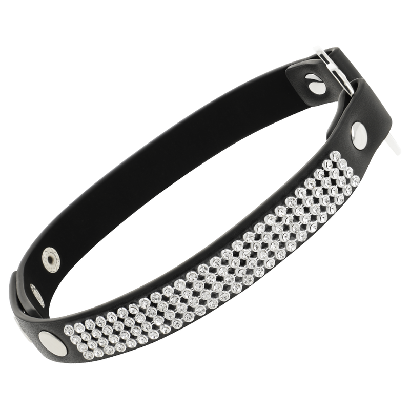 Choker Coquette Chic Desire din piele vegană cu inimă – negru [3]