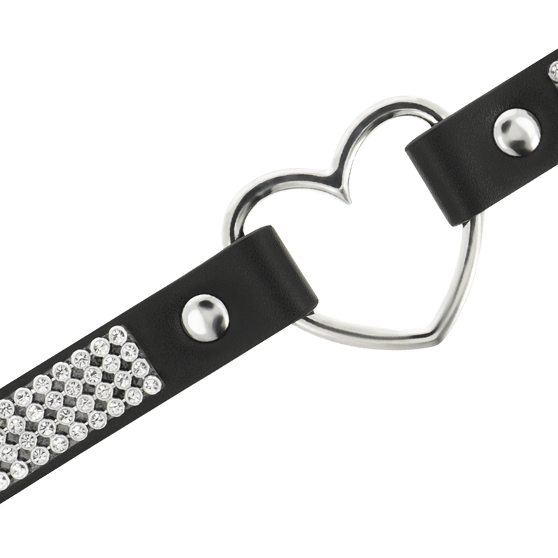 Choker Coquette Chic Desire din piele vegană cu inimă – negru [2]