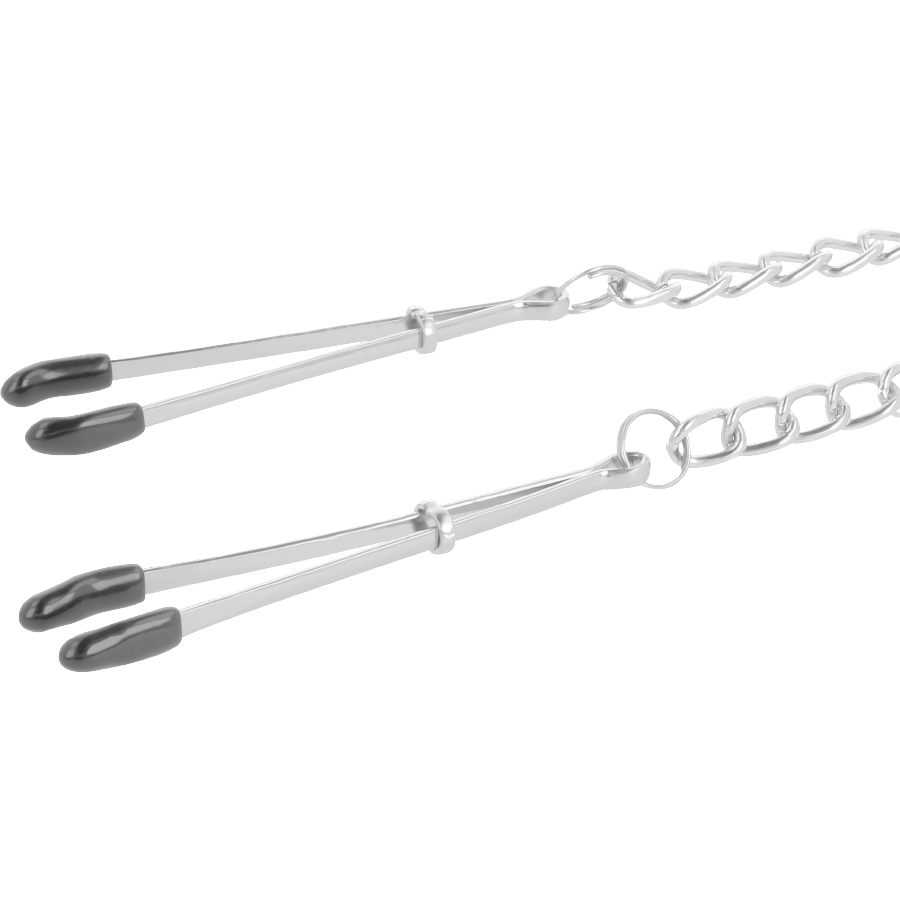 Cleme reglabile pentru sfârcuri Darkness din metal cu lanț [2]