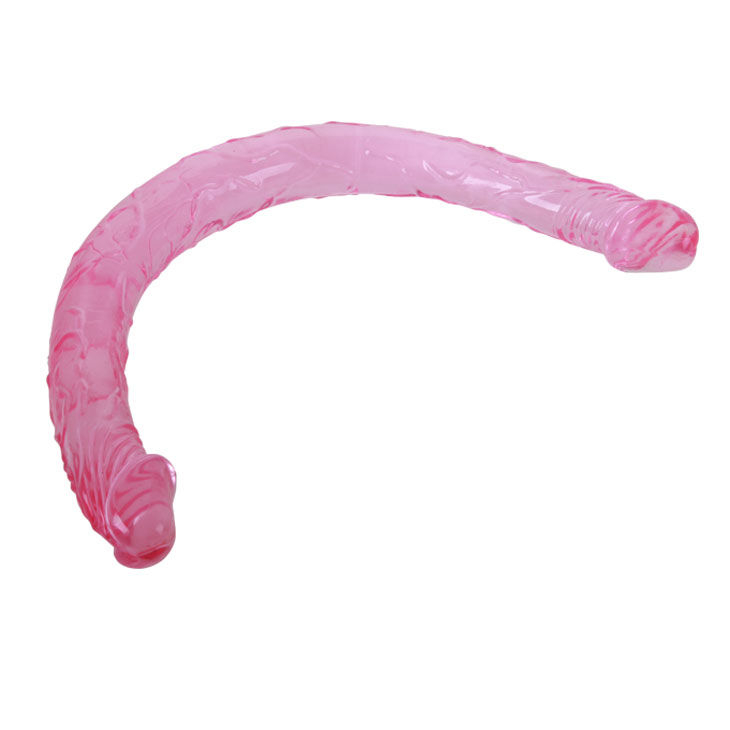 Dildo dublu flexibil pentru penetrare simultană vaginală și anală Double Dong Pink, 44,5 cm [3]