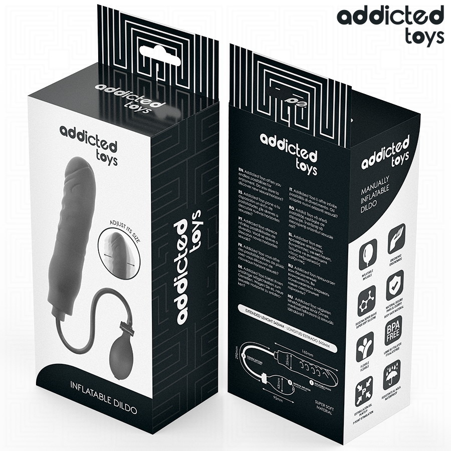 Dildo Gonflabil Addicted Toys Model 3 din Silicon cu Dimensiune Ajustabilă, Negru [6]