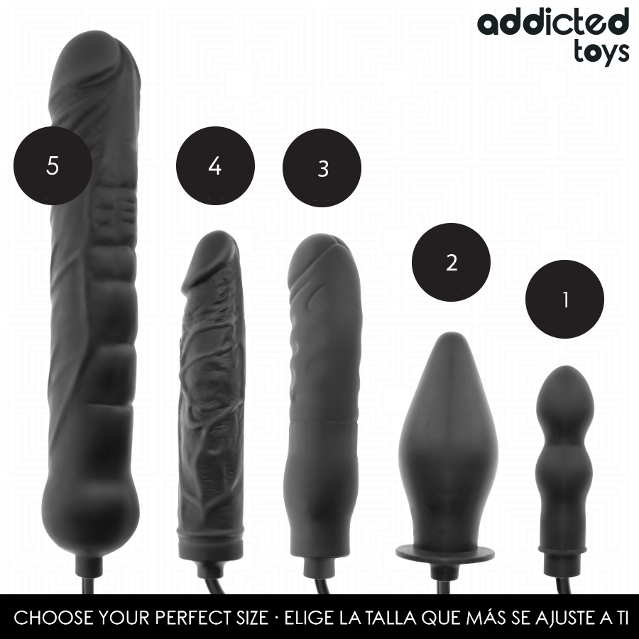 Dildo Gonflabil Addicted Toys Model 4 din Silicon cu Dimensiune Ajustabilă, Negru [3]