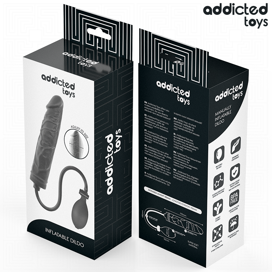 Dildo Gonflabil Addicted Toys Model 4 din Silicon cu Dimensiune Ajustabilă, Negru [7]
