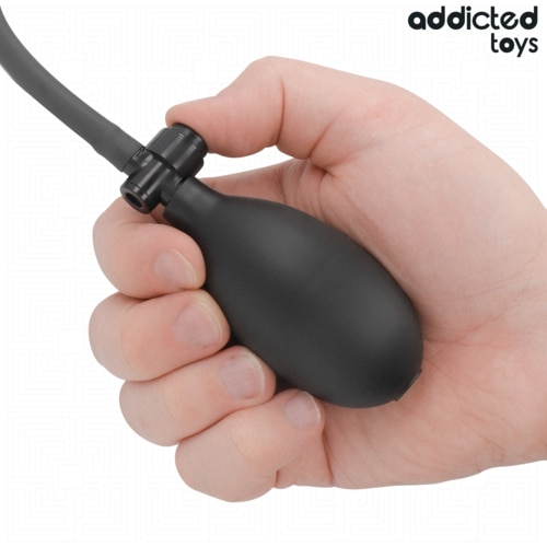 Dildo Gonflabil Realist Addicted Toys Model 5, Silicon Medical, Dimensiune Ajustabila, Negru [4]