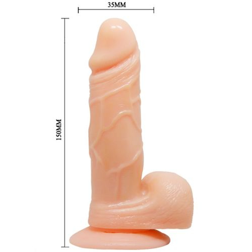 Dildo Realist cu Ventuza Baile Dreamlove Prime, Silicon Natural, Textura Piele, Hipolaergenic, Roz [4]