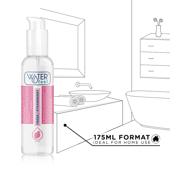 Gel lubrifiant, WATERFEEL 175 ml, pe baza de apa, compatibil cu prezervative, cu aroma de capsuni [6]