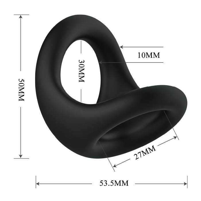 Inel intim Crazy Bull Nestor, silicon elastic, ergonomic, reutilizabil, pentru confort si sustinere, negru [6]