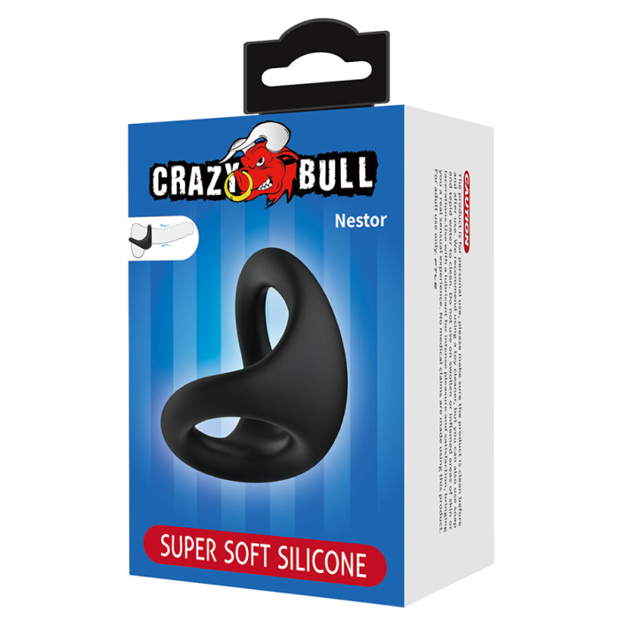 Inel intim Crazy Bull Nestor, silicon elastic, ergonomic, reutilizabil, pentru confort si sustinere, negru [7]