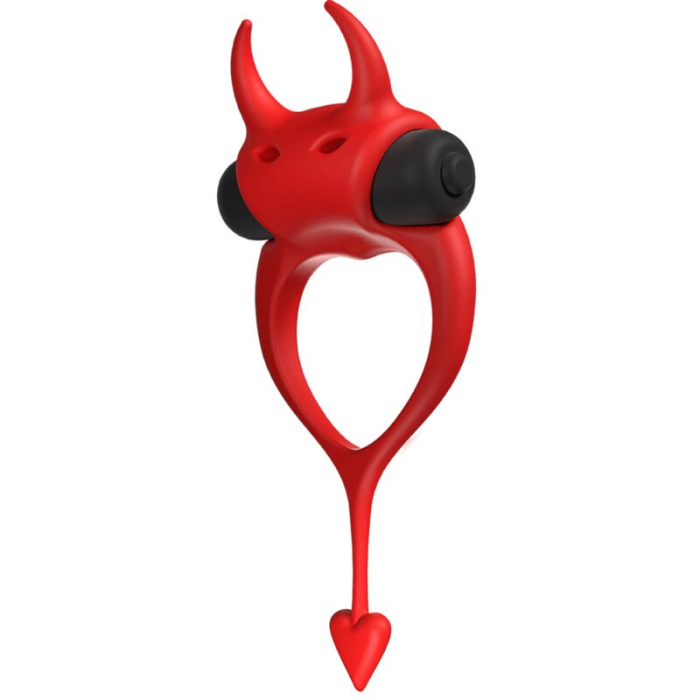 Inel Vibrator Devol Cockring, Silicon Premium, Bullet Detasabil cu 10 Moduri, Stimulare Clitoridiana si Peniana, Waterproof, Rosu [2]
