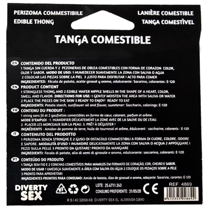 Lenjerie comestibila, tanga si nipple cover, cu aroma de capsuni, 2 piese [2]