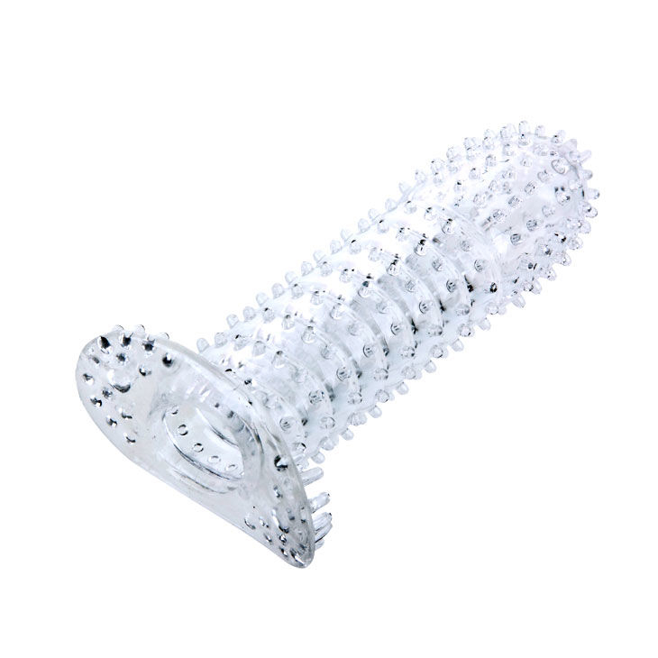 Manșon extensie pentru penis Baile, transparent, cu striații și puncte stimulatoare, 14 cm [2]