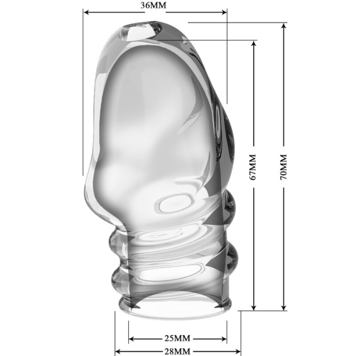 Manson penis, Pretty Love, transparent, material TPR, 90x50x45mm [8]