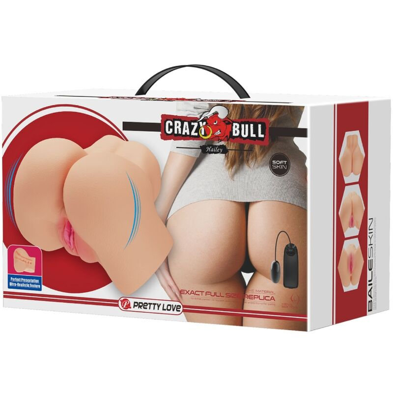 Masturbator dublu realist Hailey cu vagin și anus, vibrații reglabile și telecomandă cu fir, 20,6 cm [7]