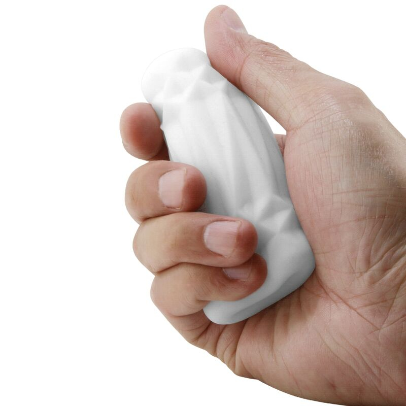 Masturbator masculin compact Can Model 1 cu interior elastic și intens texturat, TPR moale, recipient discret, 11 cm, alb [6]